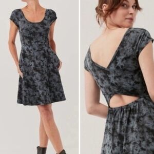 Pact Organic Cotton Helena Dark Cloud Backless Dress